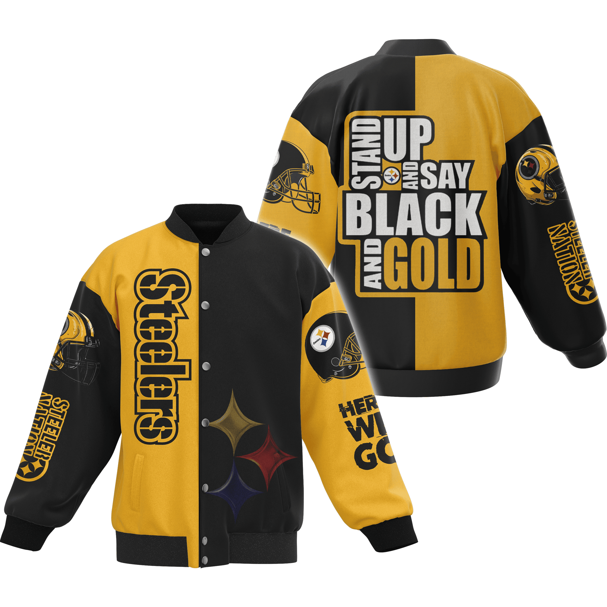 Pittsburgh Steelers NFL Style Baseball Jacket For Fans