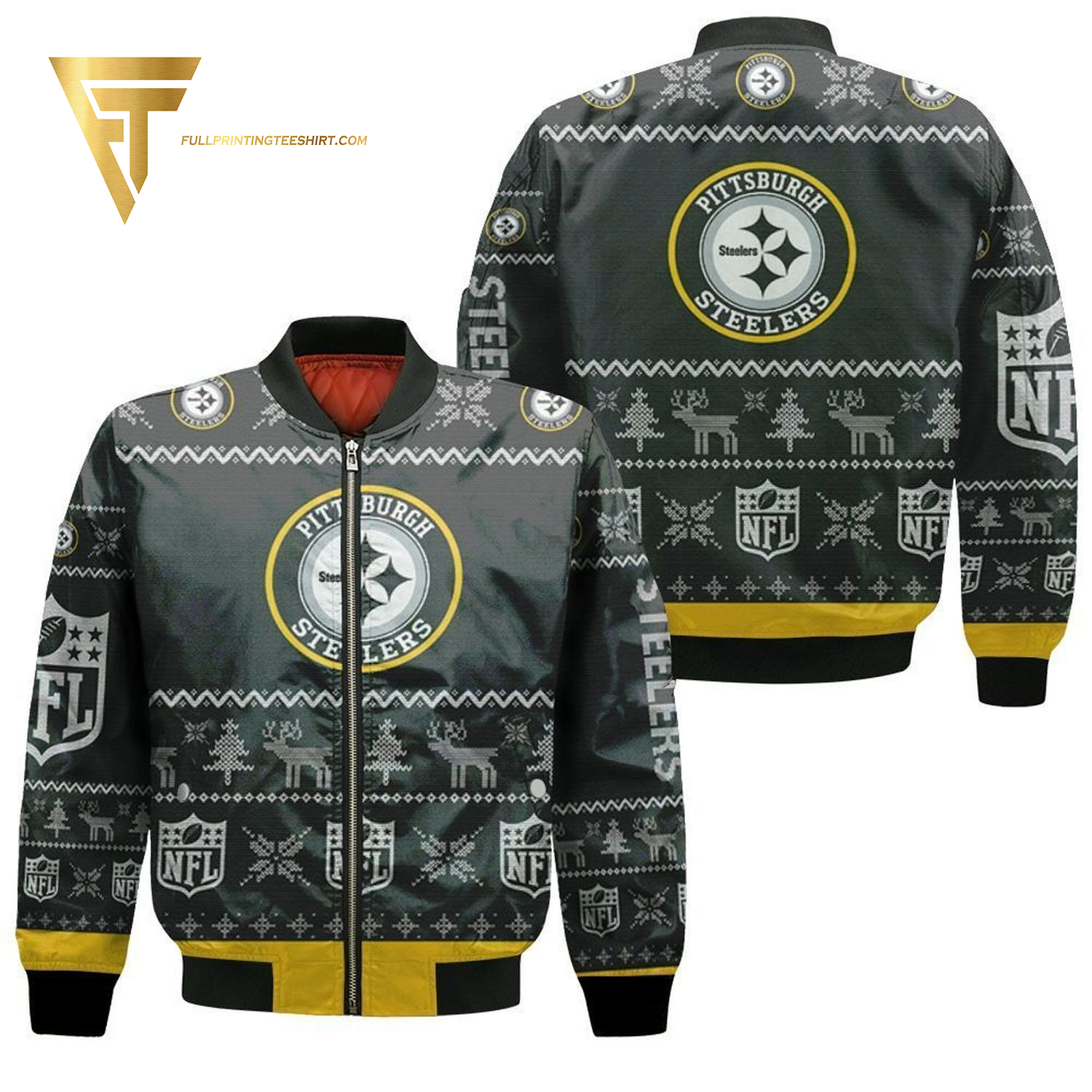 Pittsburgh Steelers NFL Style Bomber Jacket For Fans