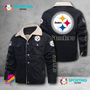 Pittsburgh Steelers NFL Style Fleece Thermal Cotton Jacket For Fans