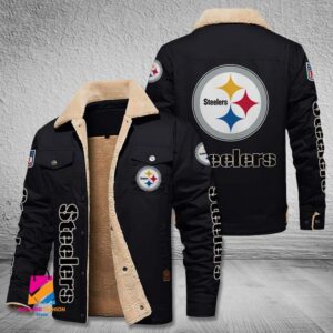 Pittsburgh Steelers NFL Style Fleece Thermal Cotton Jacket For Fans