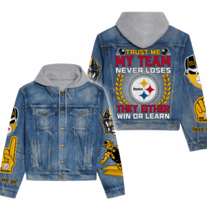 Pittsburgh Steelers NFL Style Hooded Denim Jacket For Fans