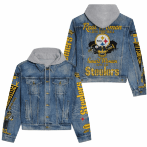 Pittsburgh Steelers NFL Style Hooded Denim Jacket For Fans