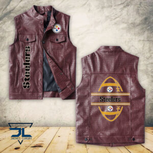 Pittsburgh Steelers NFL Style Sleeveless Leather Jacket For Fans