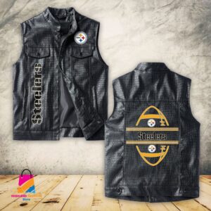 Pittsburgh Steelers NFL Style Sleeveless Leather Jacket For Fans