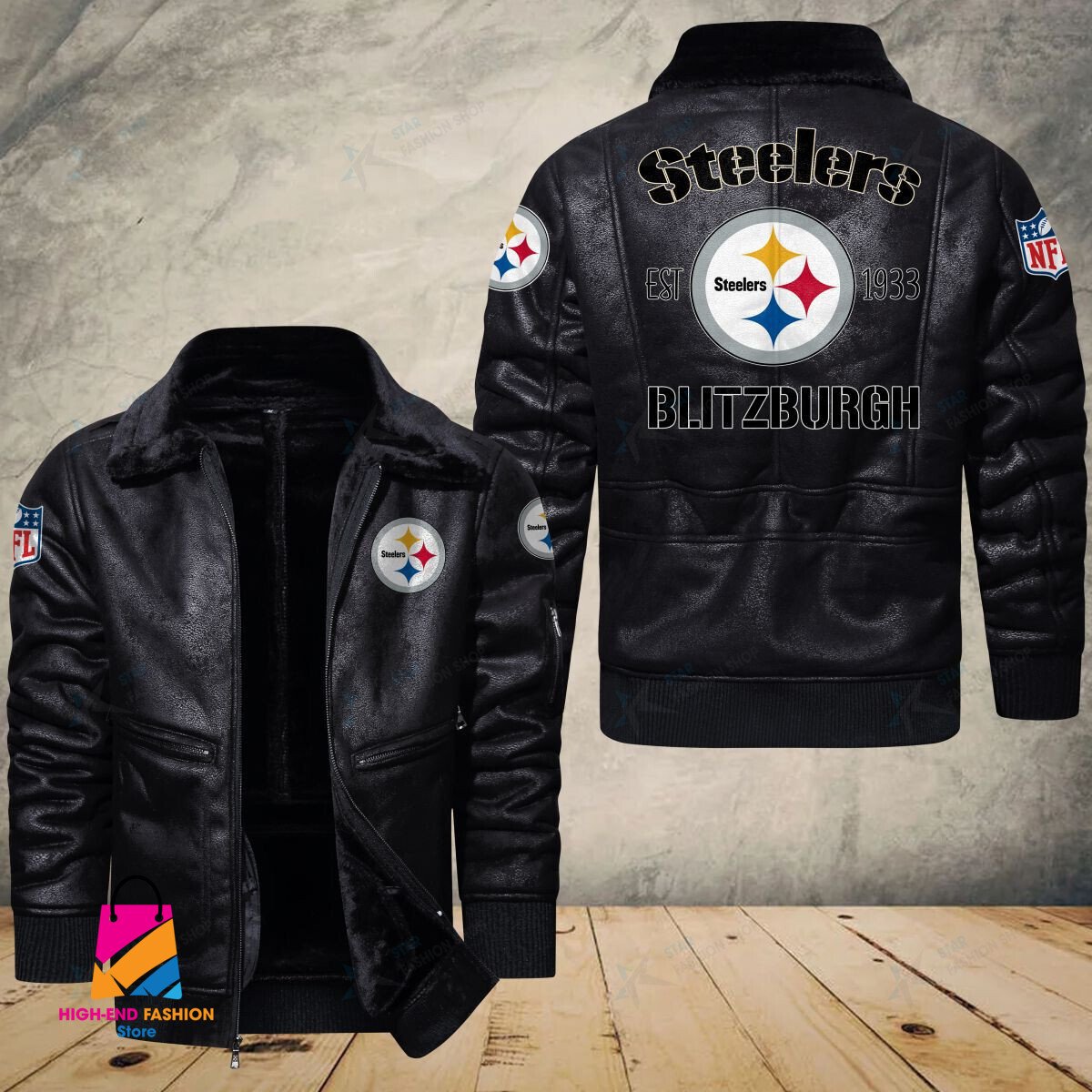 Pittsburgh Steelers NFL Style Leather Jacket For Fans