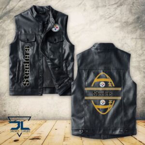Pittsburgh Steelers NFL Style Sleeveless Leather Jacket For Fans