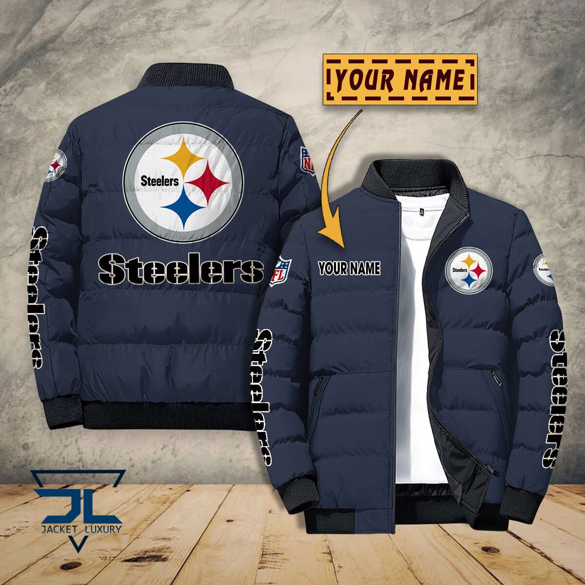 Pittsburgh Steelers NFL Style Puffer Jacket For Fans