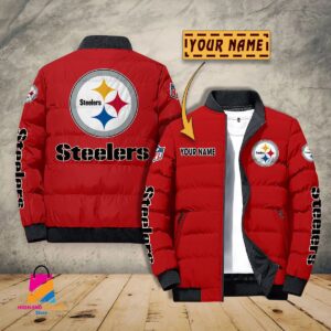 Pittsburgh Steelers NFL Style Puffer Jacket For Fans