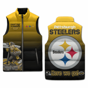 Pittsburgh Steelers NFL Style Sleeveless Puffer Jacket For Fans