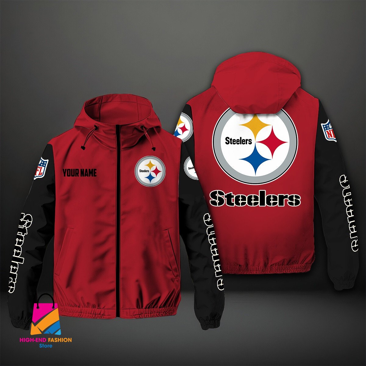 Pittsburgh Steelers NFL Style Windbreaker Jacket For Fans