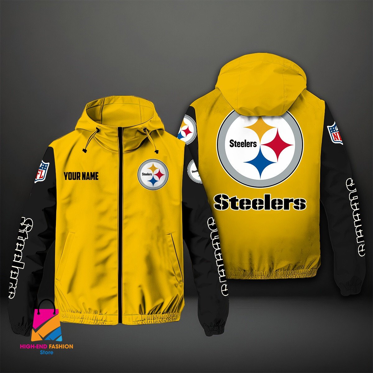 Pittsburgh Steelers NFL Style Windbreaker Jacket For Fans