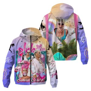 P!nk Music Style Windbreaker Jacket For Fans