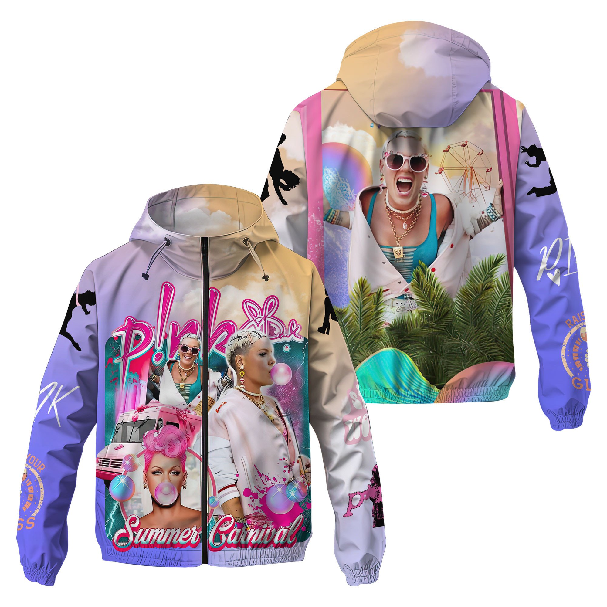 P!nk Music Style Windbreaker Jacket For Fans