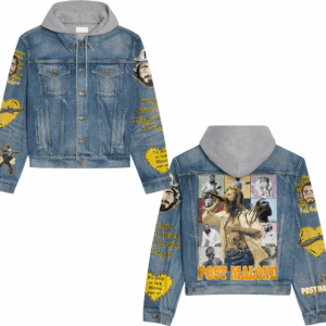 Post Malone Music Style Hooded Denim Jacket For Fans