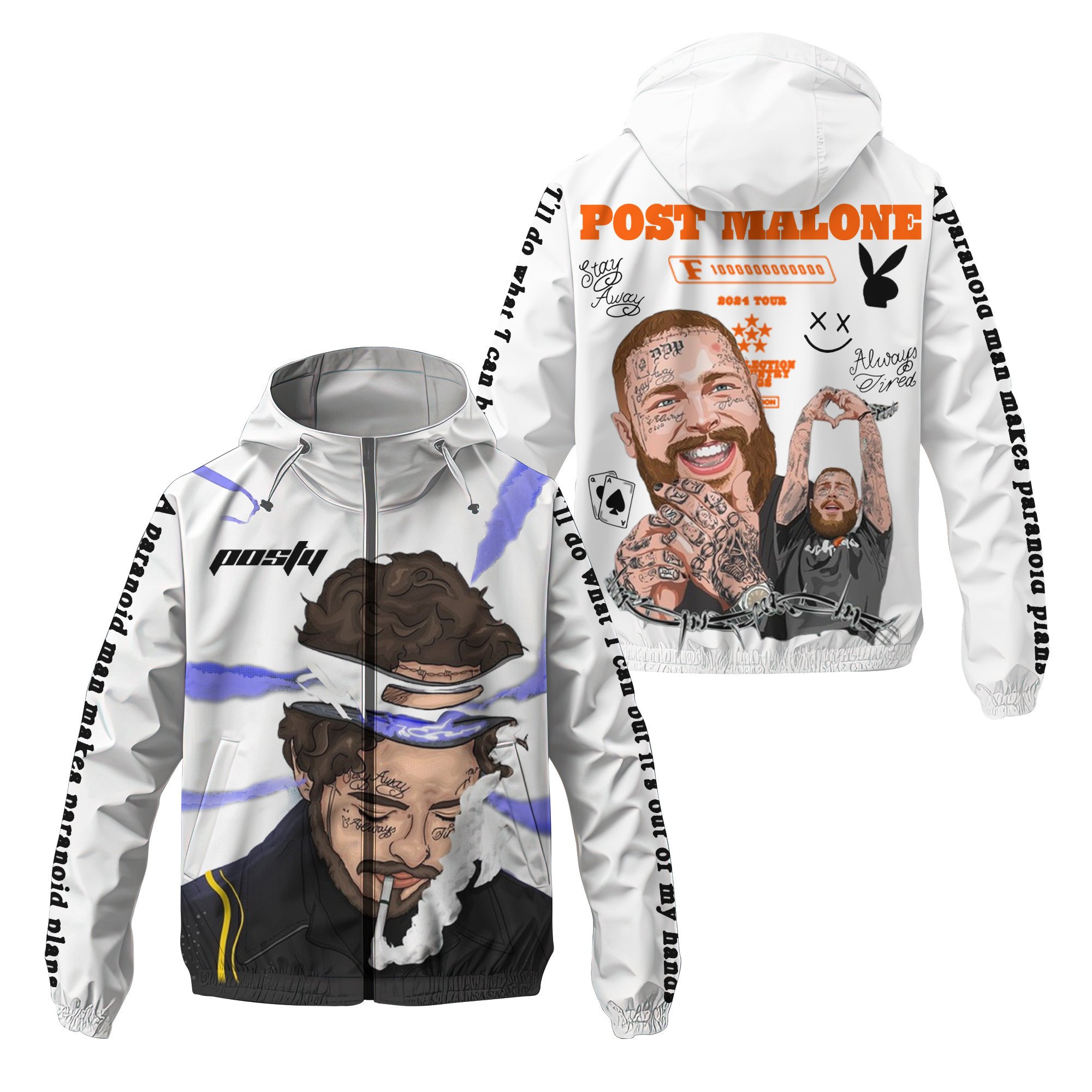 Post Malone Music Style Windbreaker Jacket For Fans