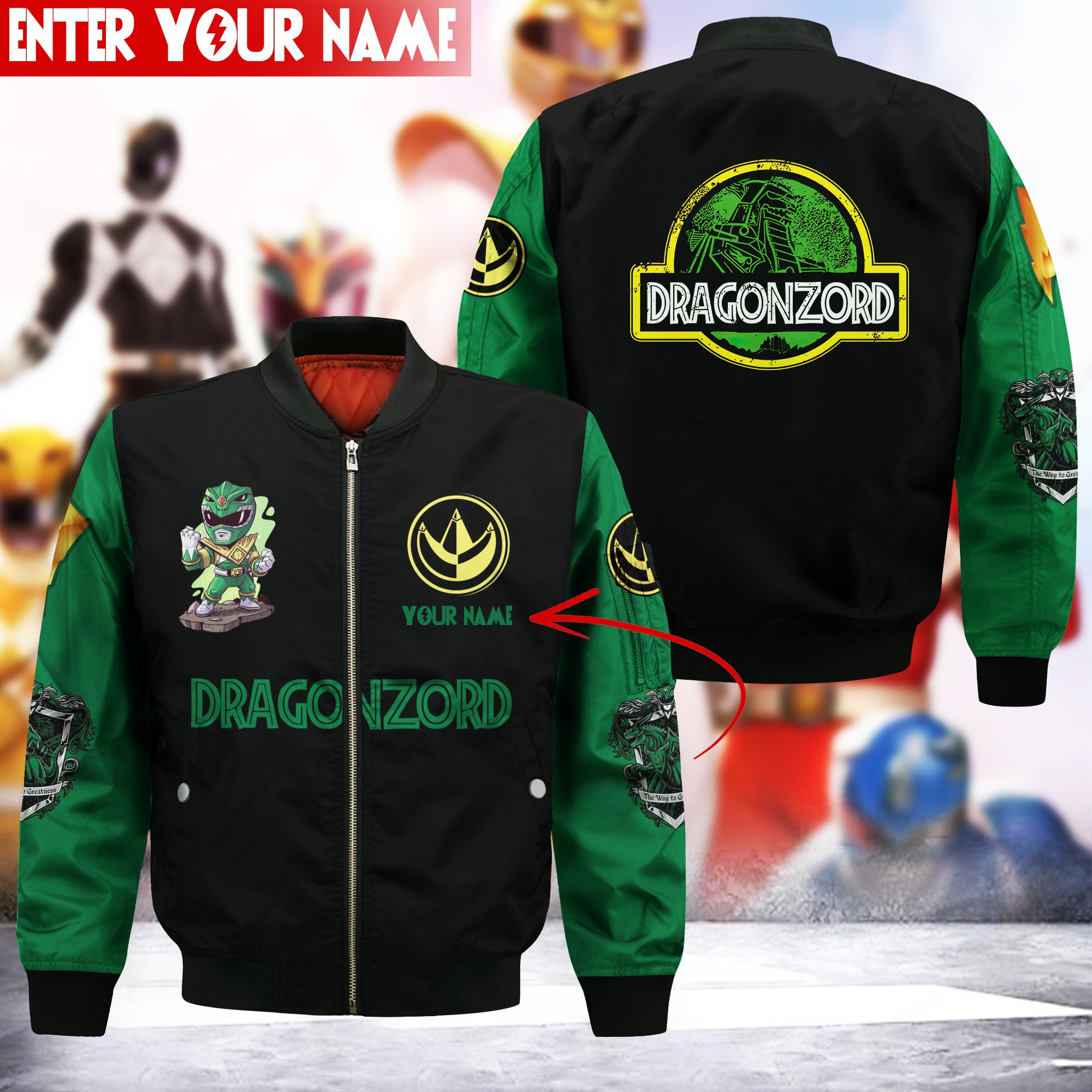 Power Rangers Movies Style Bomber Jacket For Fans