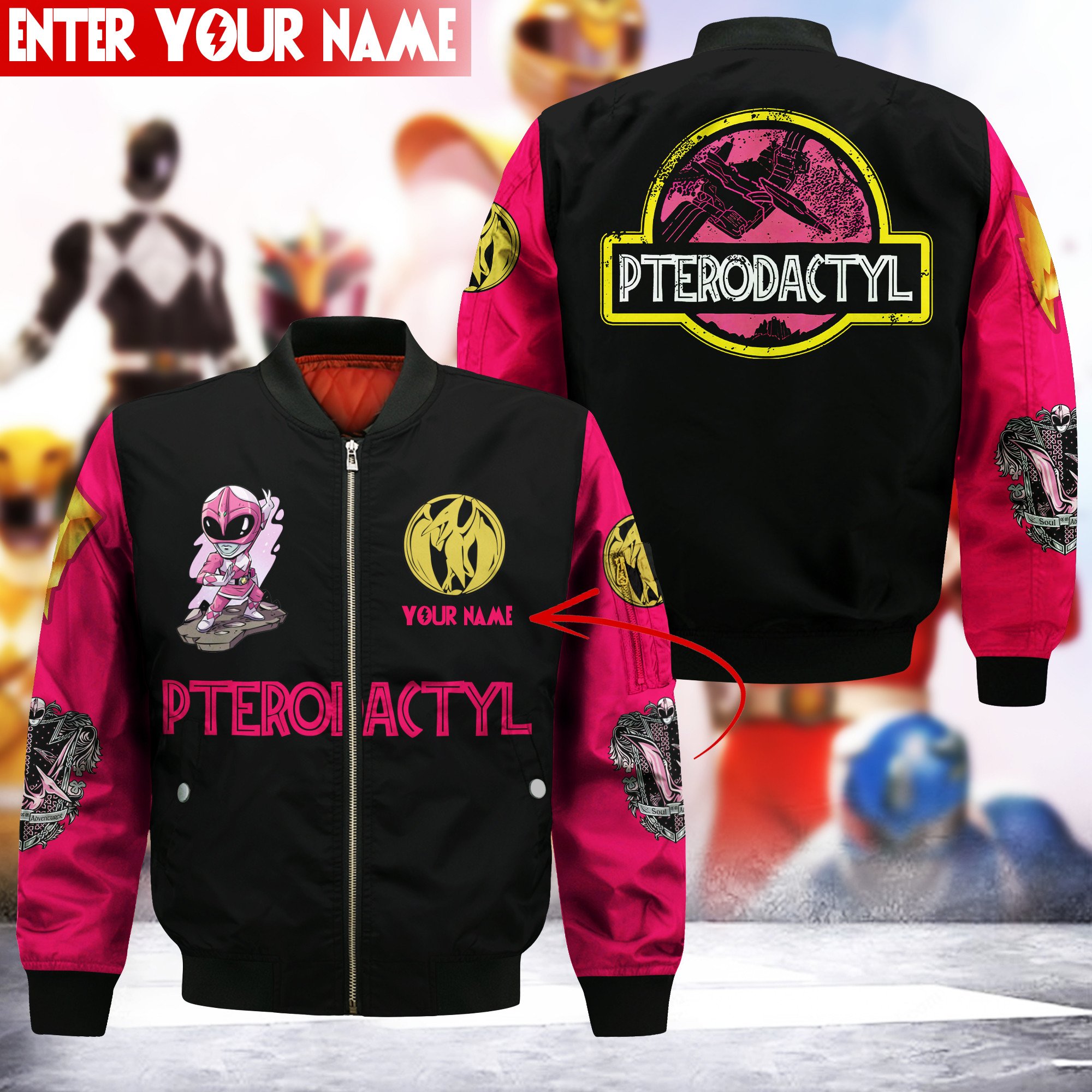 Power Rangers Movies Style Bomber Jacket For Fans