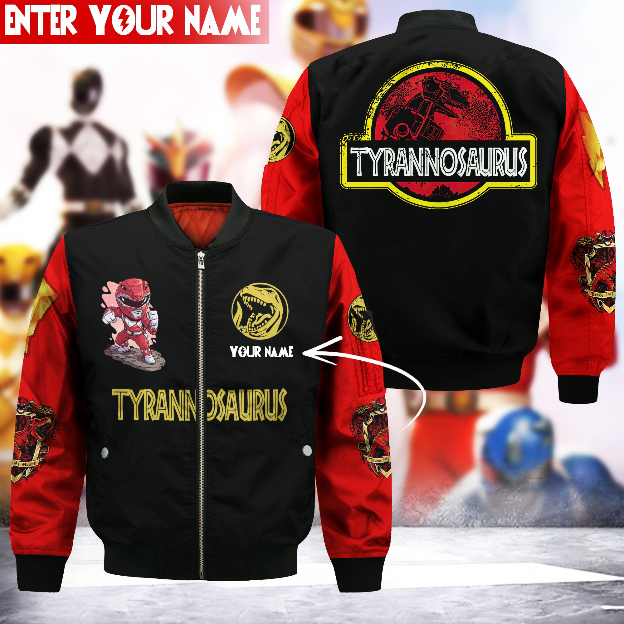Power Rangers Movies Style Bomber Jacket For Fans
