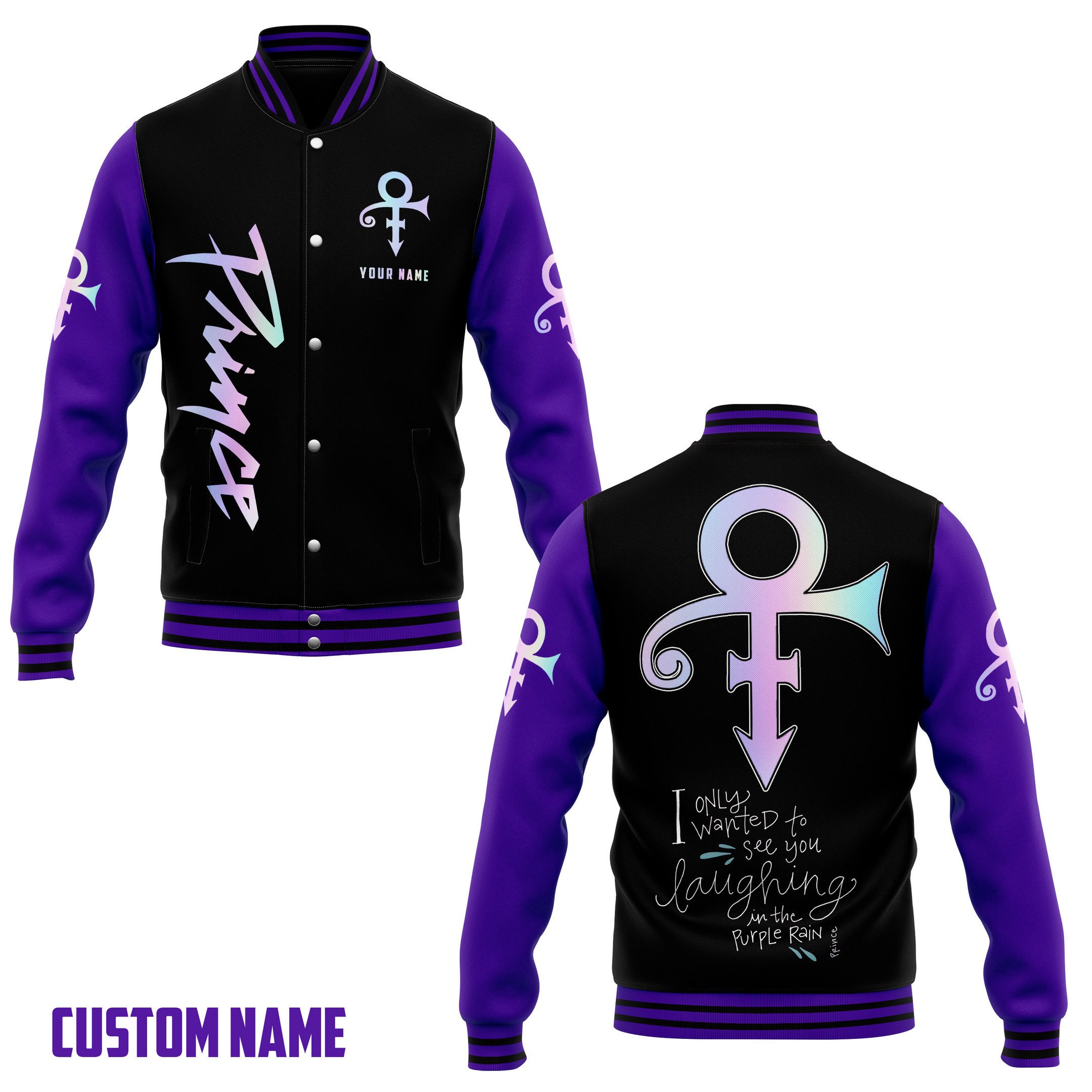 Prince Music Style Baseball Jacket For Fans