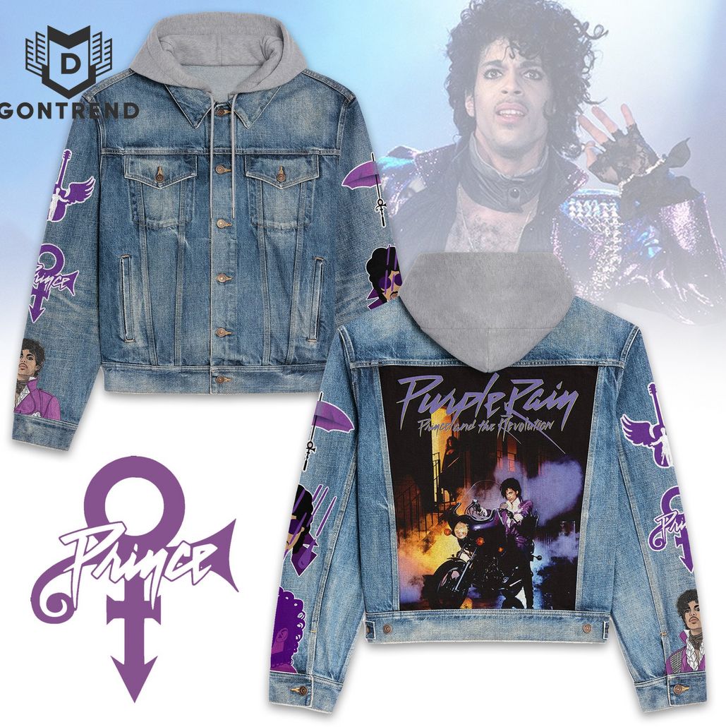 Prince Purple Rain Music Style Hooded Denim Jacket For Fans