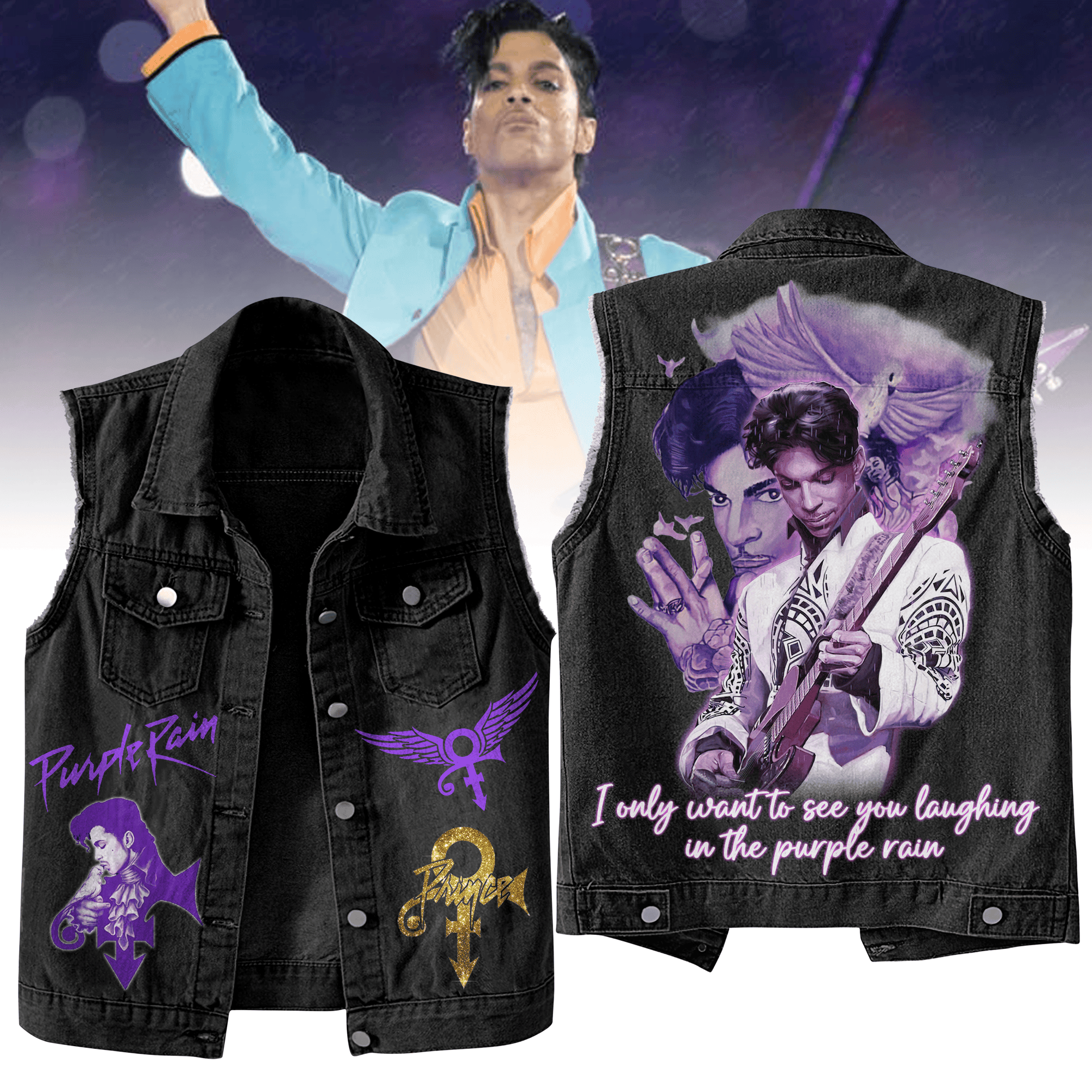 Prince Rogers Music Style Sleeveless Jacket For Fans