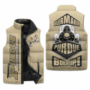 Purdue Boilermakers NCAA Style Sleeveless Puffer Jacket For Fans