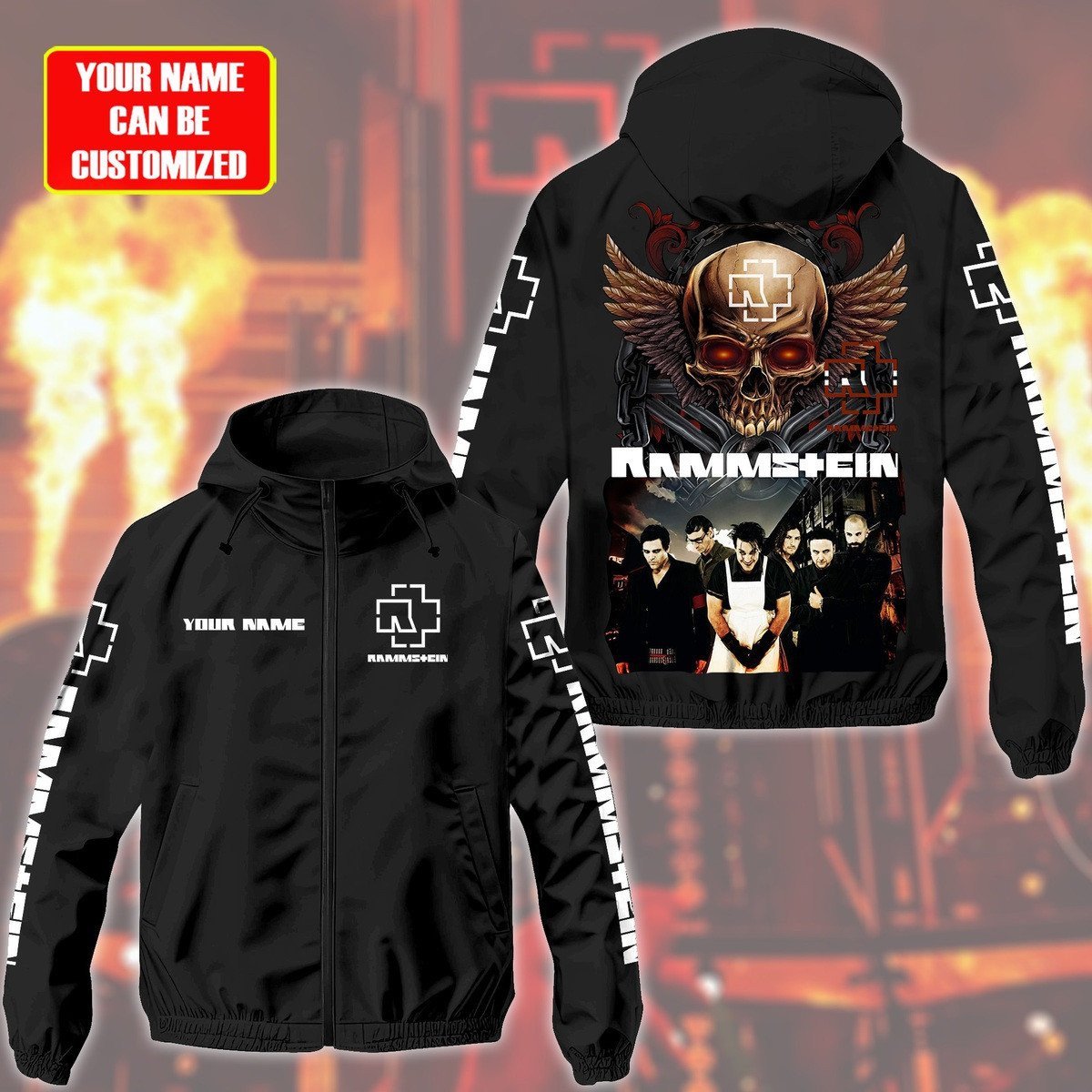 Rammstein Music Personalized Style Windbreaker Jacket For Fans
