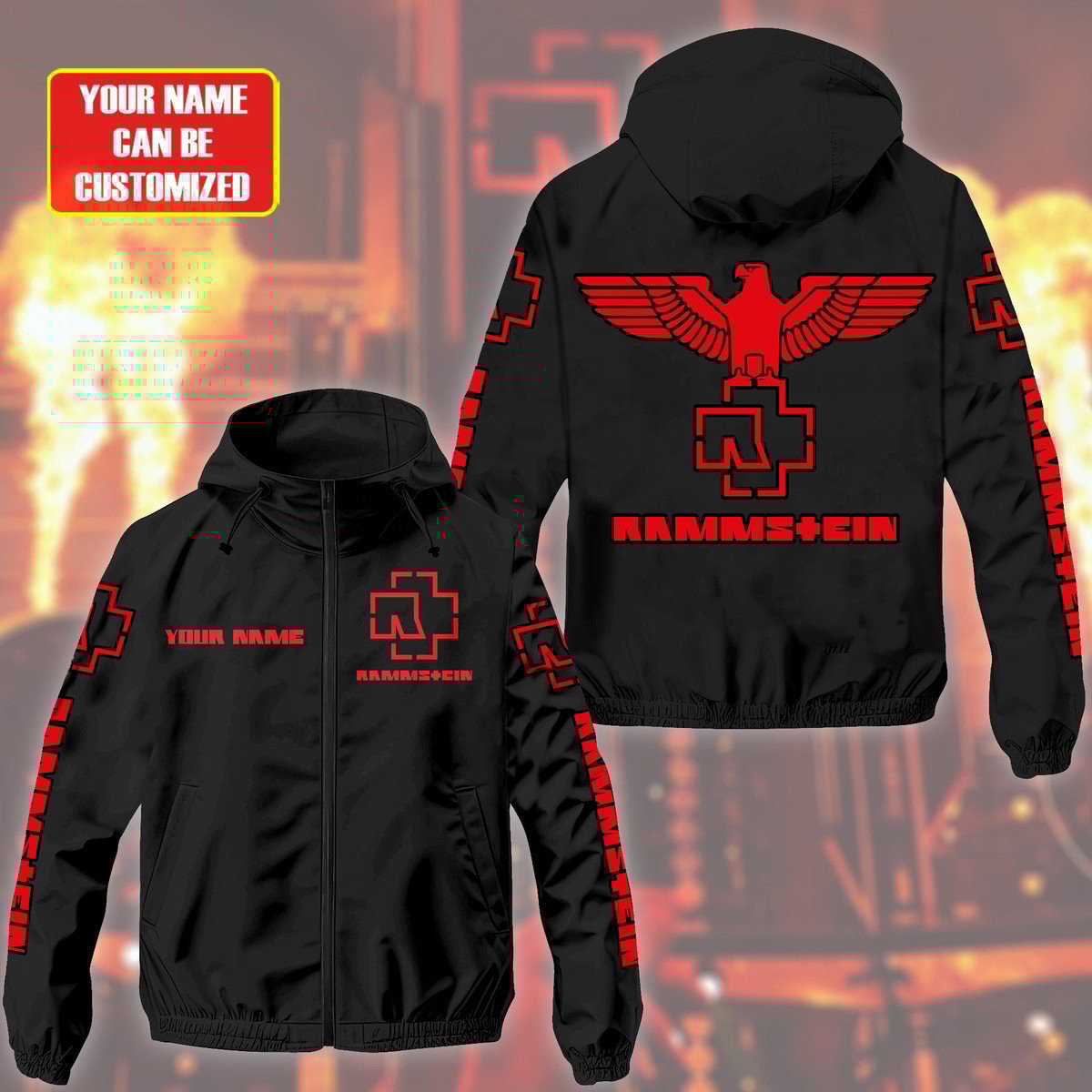 Rammstein Music Personalized Style Windbreaker Jacket For Fans