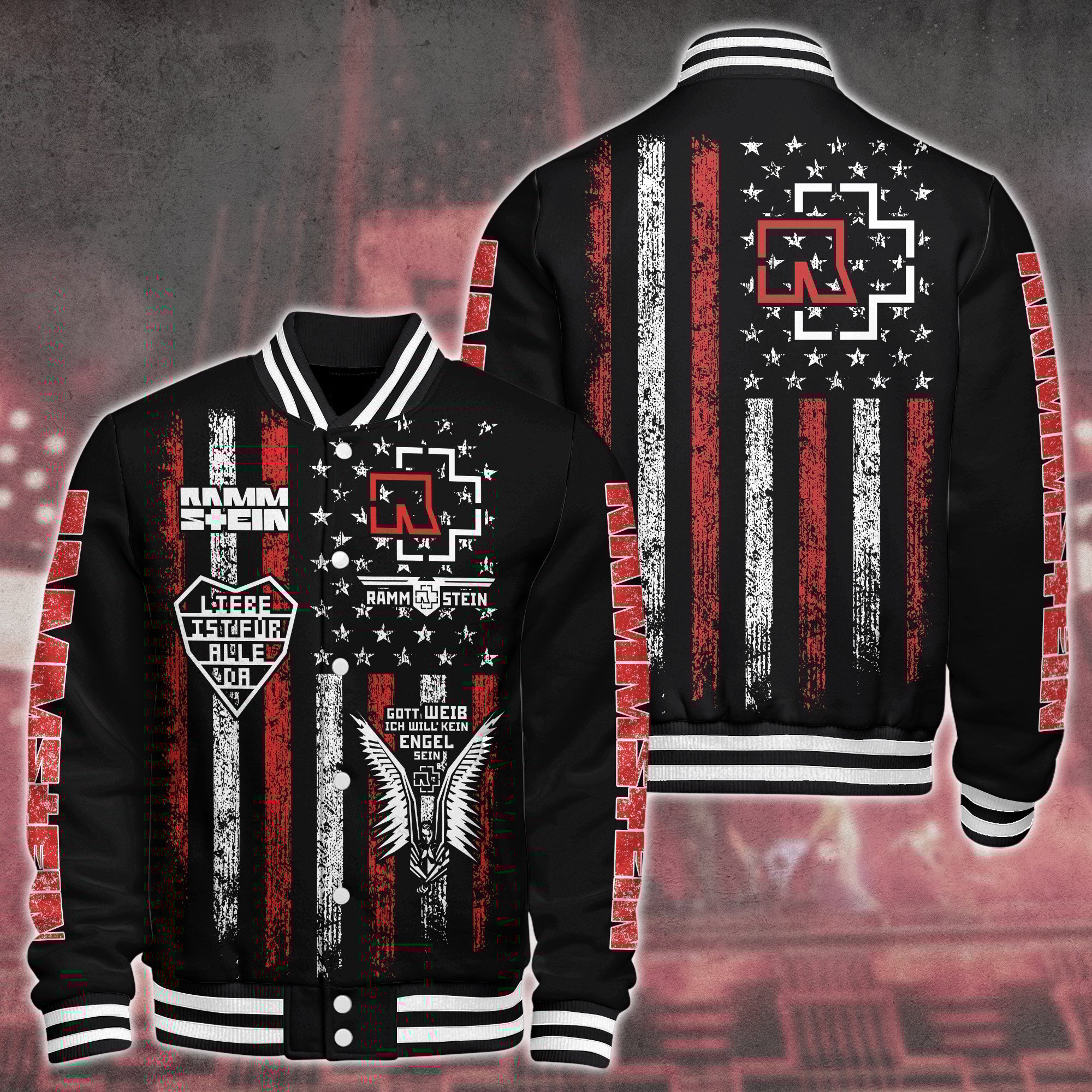 Rammstein Music Style Baseball Jacket For Fans