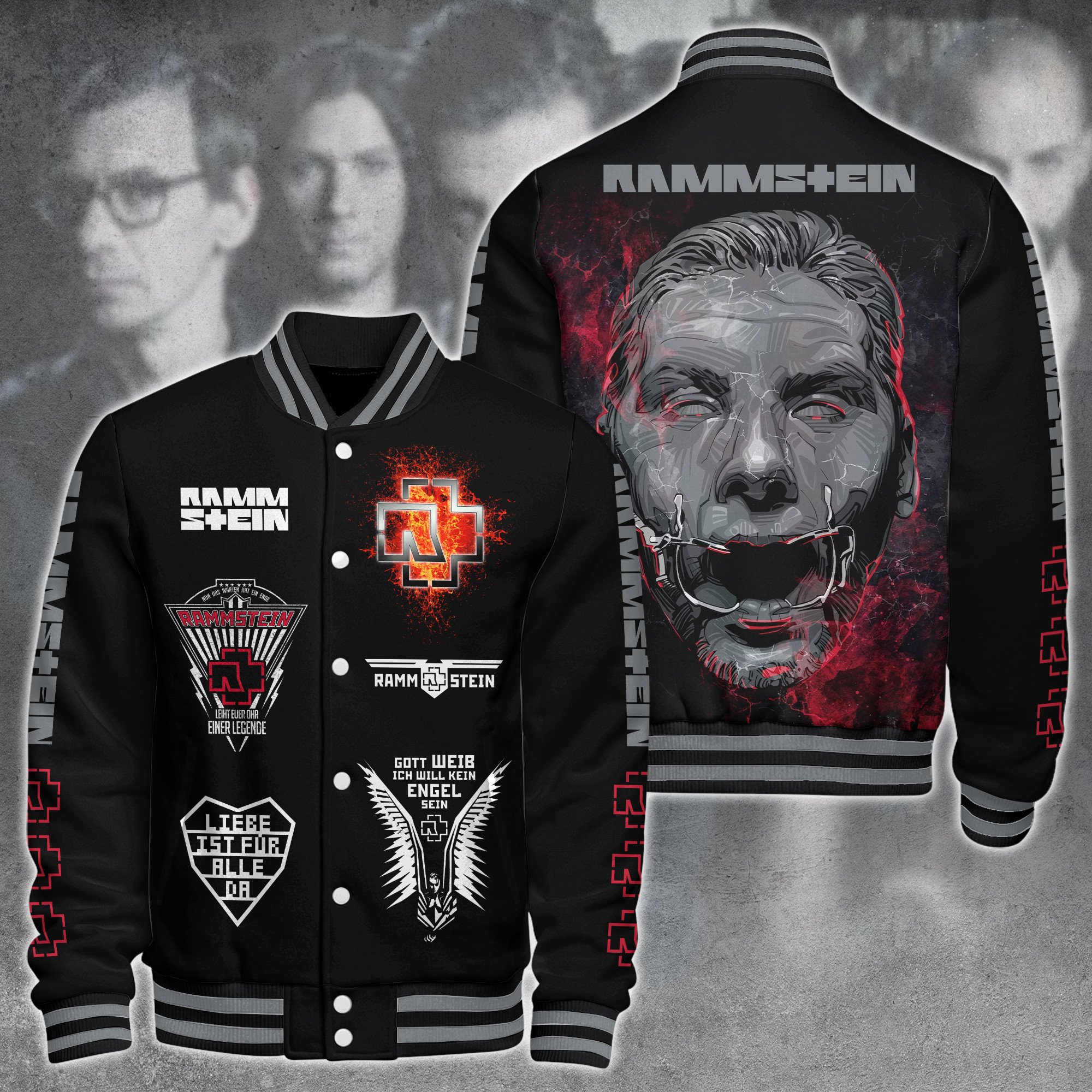 Rammstein Music Style Baseball Jacket For Fans