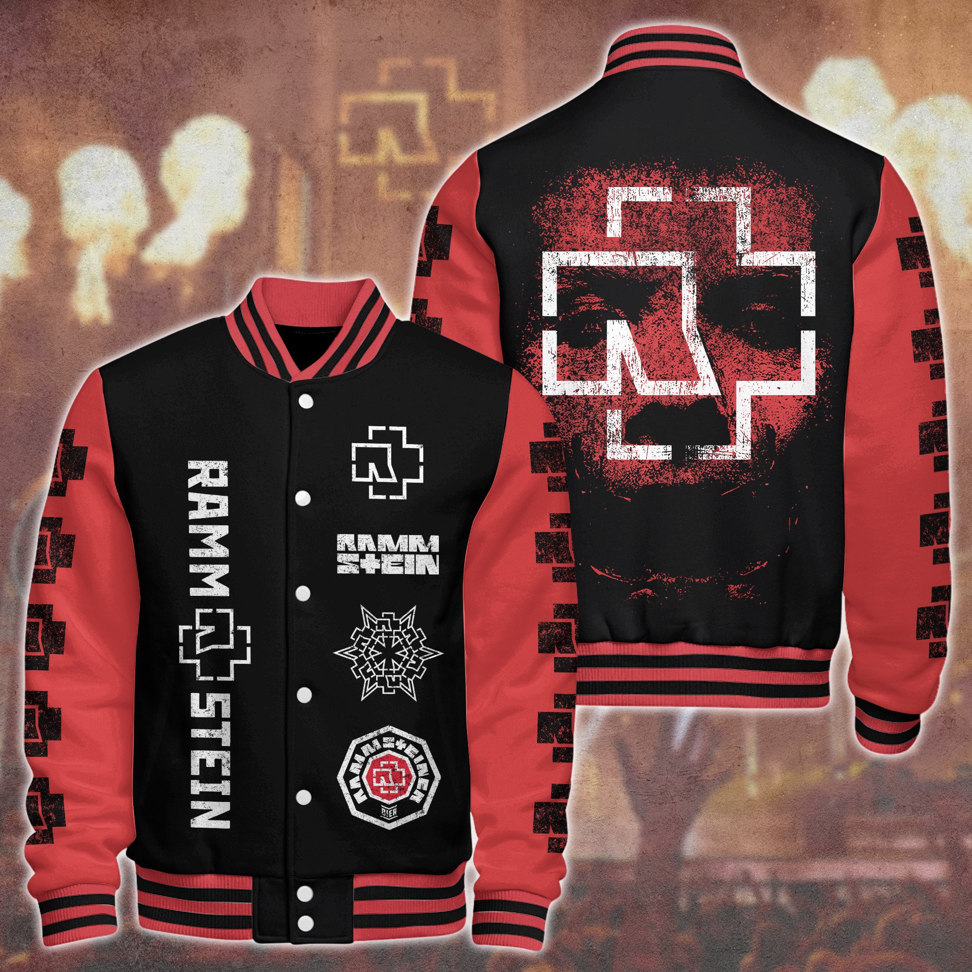 Rammstein Music Style Baseball Jacket For Fans