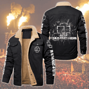 Rammstein Music Style Fleece Thermal Cotton Jacket For Fans