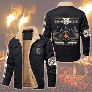 Rammstein Music Style Fleece Thermal Cotton Jacket For Fans