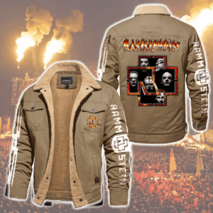 Rammstein Music Style Fleece Thermal Cotton Jacket For Fans