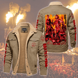 Rammstein Music Style Fleece Thermal Cotton Jacket For Fans