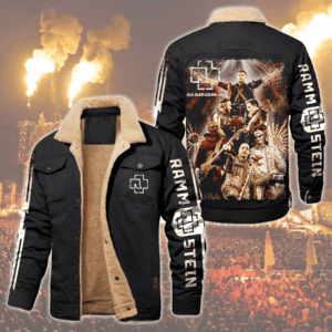 Rammstein Music Style Fleece Thermal Cotton Jacket For Fans