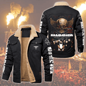 Rammstein Music Style Fleece Thermal Cotton Jacket For Fans
