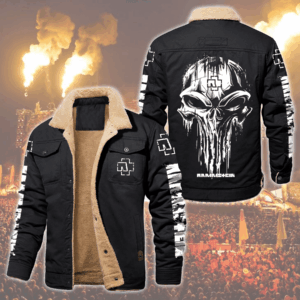 Rammstein Music Style Fleece Thermal Cotton Jacket For Fans