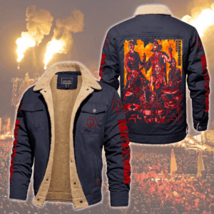 Rammstein Music Style Fleece Thermal Cotton Jacket For Fans
