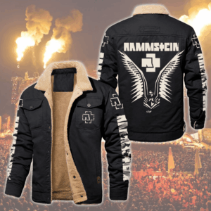 Rammstein Music Style Fleece Thermal Cotton Jacket For Fans