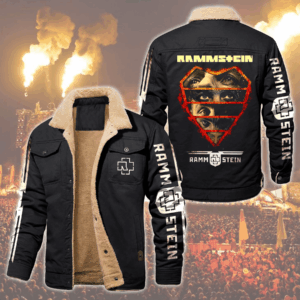 Rammstein Music Style Fleece Thermal Cotton Jacket For Fans