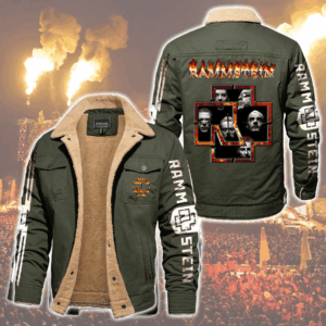 Rammstein Music Style Fleece Thermal Cotton Jacket For Fans