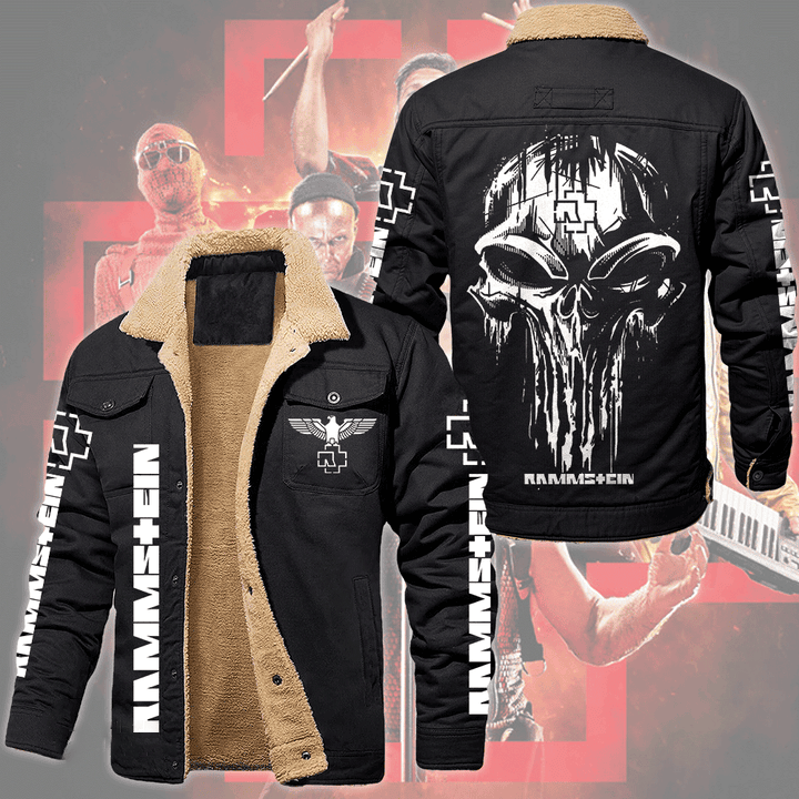 Rammstein Music Style Fleece Thermal Cotton Jacket For Fans
