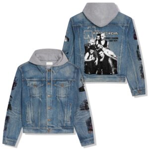 Rammstein Music Style Hooded Denim Jacket For Fans