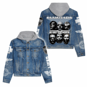 Rammstein Music Style Hooded Denim Jacket For Fans