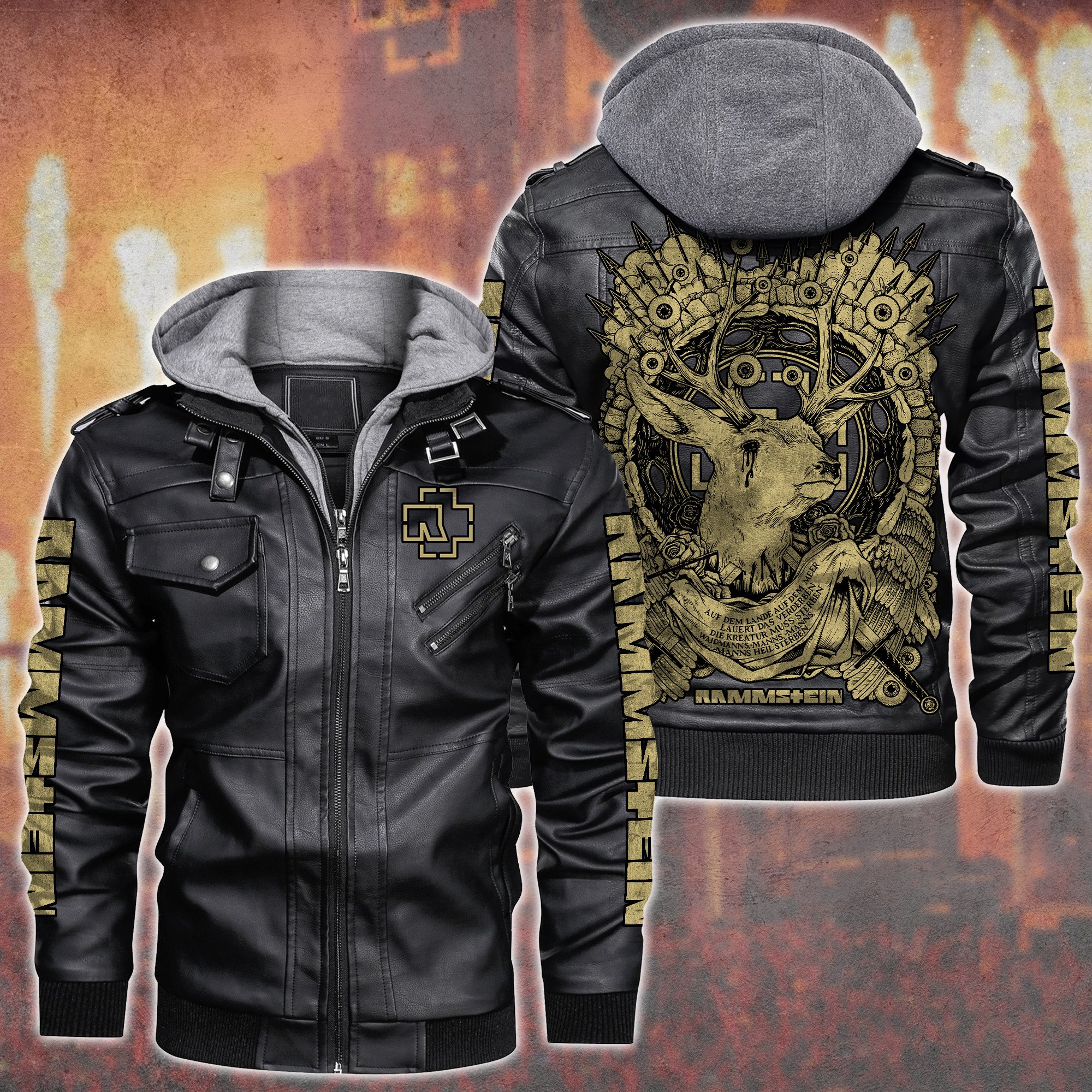 Rammstein Music Style Leather Jacket For Fans