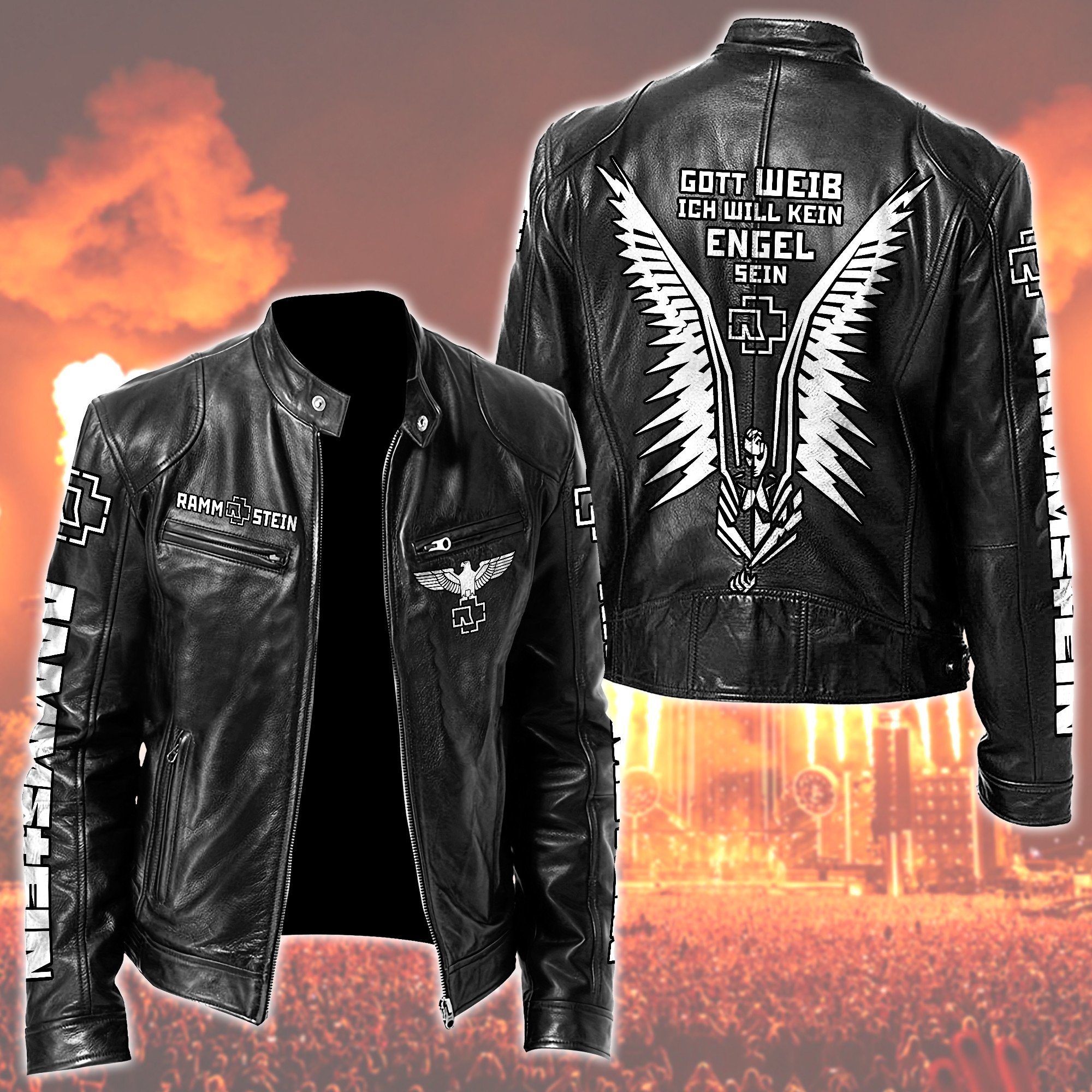 Rammstein Music Style Leather Jacket For Fans