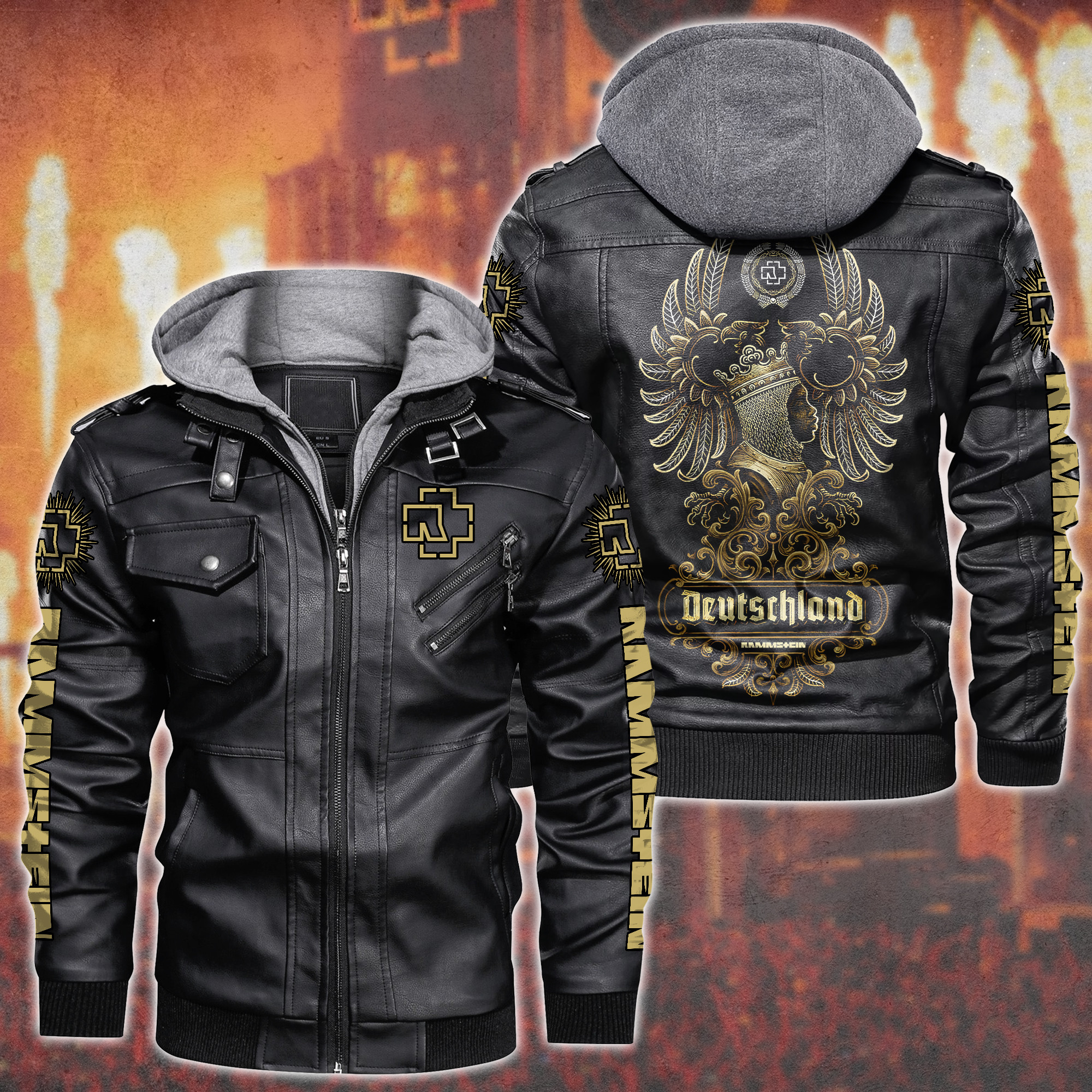 Rammstein Music Style Leather Jacket For Fans