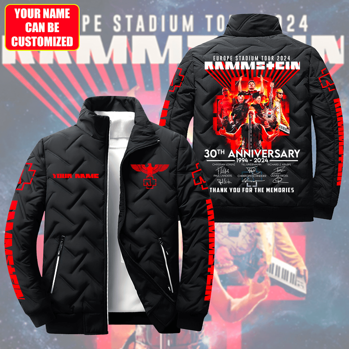 Rammstein Music Style Puffer Jacket For Fans