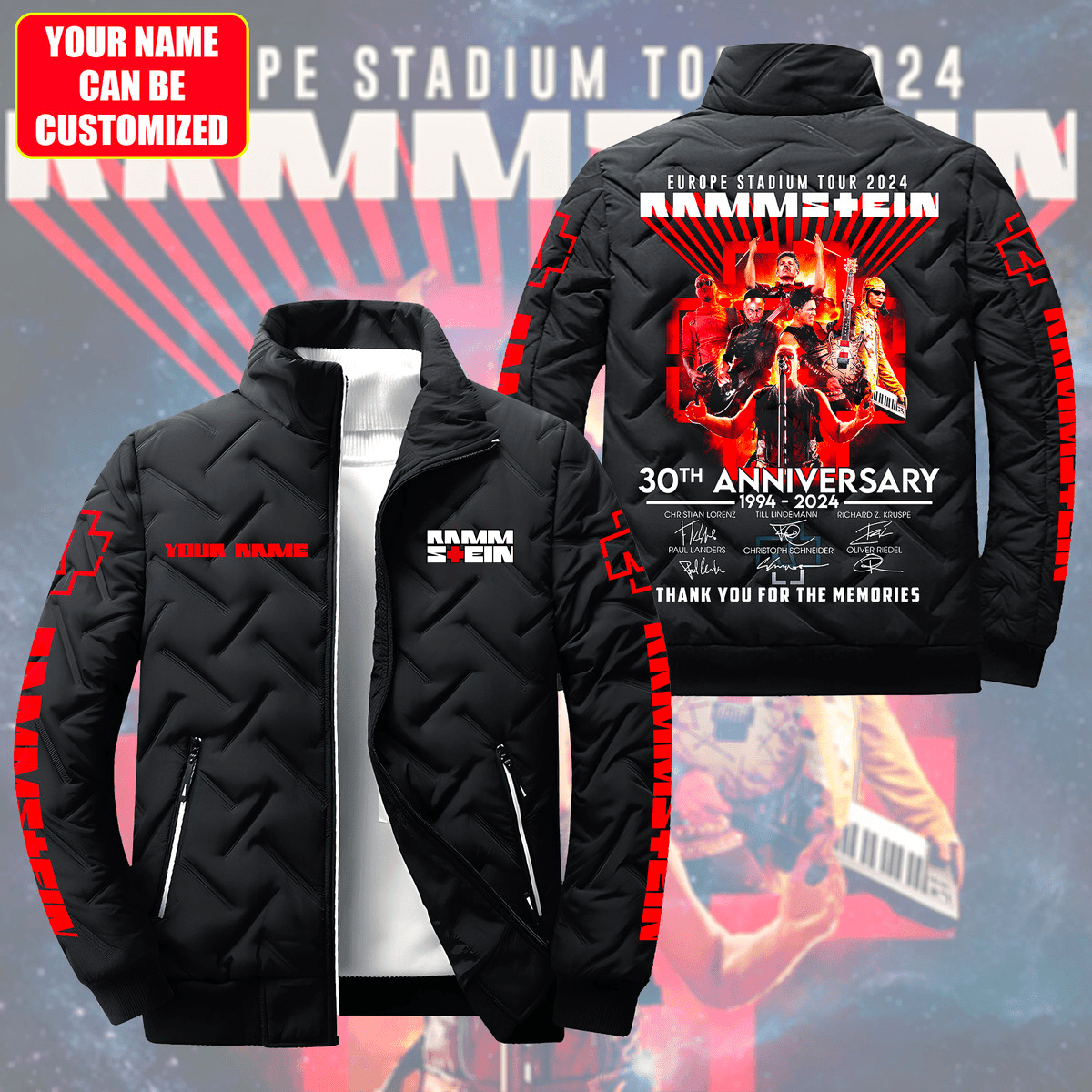 Rammstein Music Style Puffer Jacket For Fans